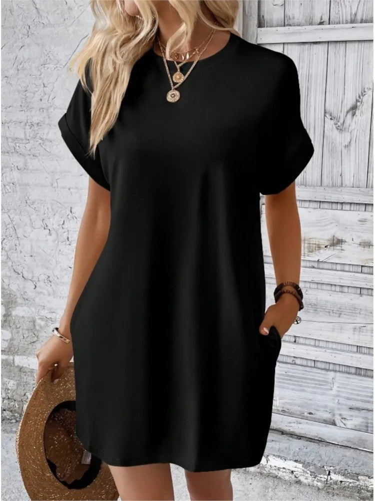 Loose Swing Tunic Pocket Sundress