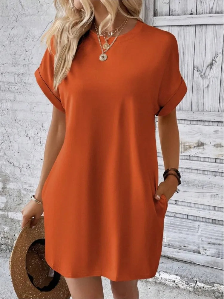 Loose Swing Tunic Pocket Sundress