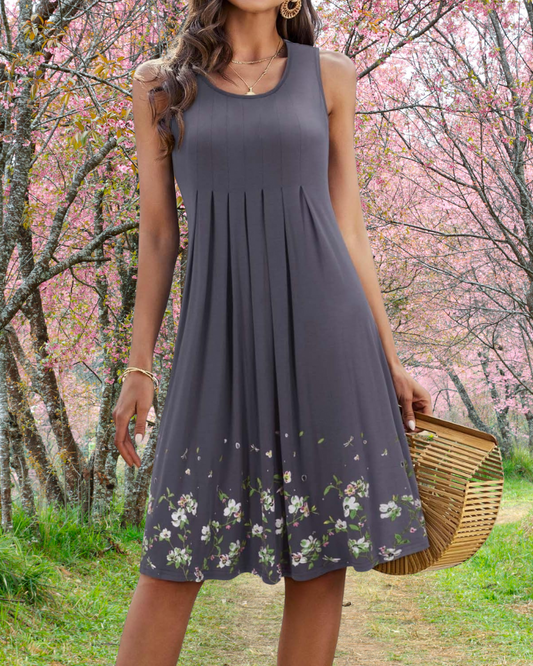 Pleated Floral Sundress