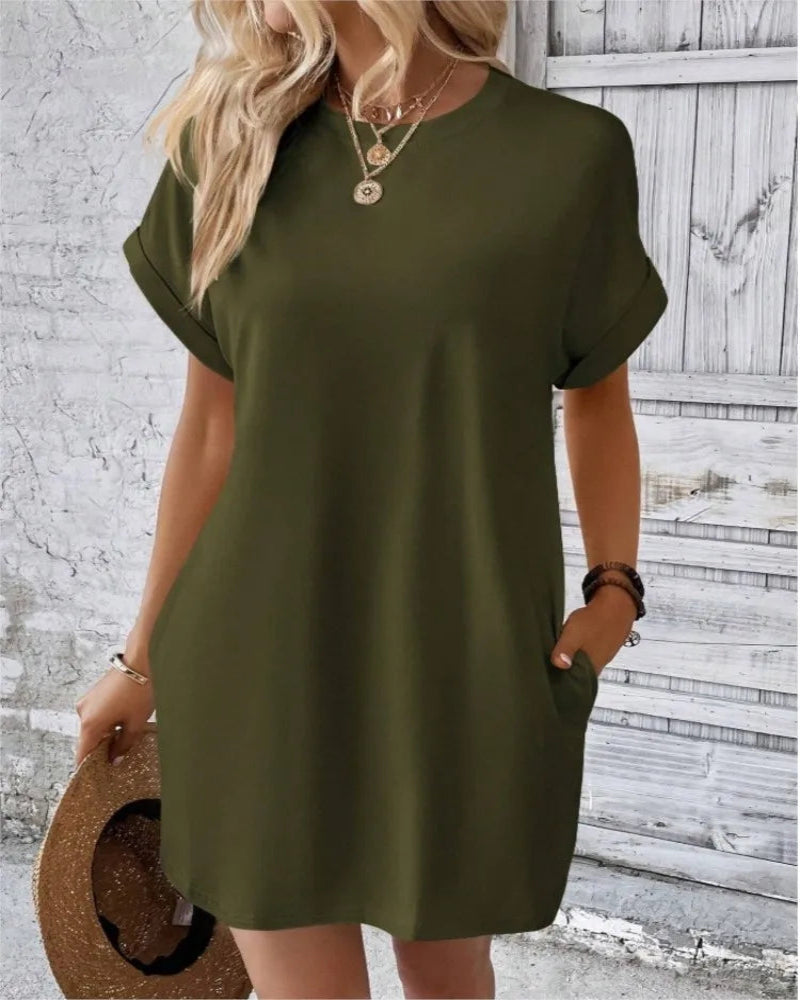 Loose Swing Tunic Pocket Sundress