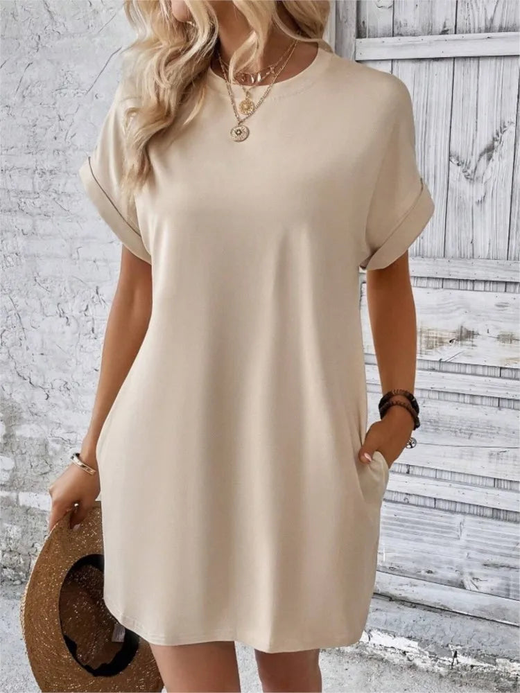 Loose Swing Tunic Pocket Sundress