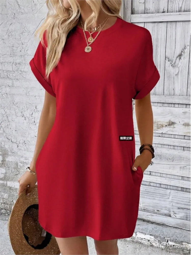 Loose Swing Tunic Pocket Sundress
