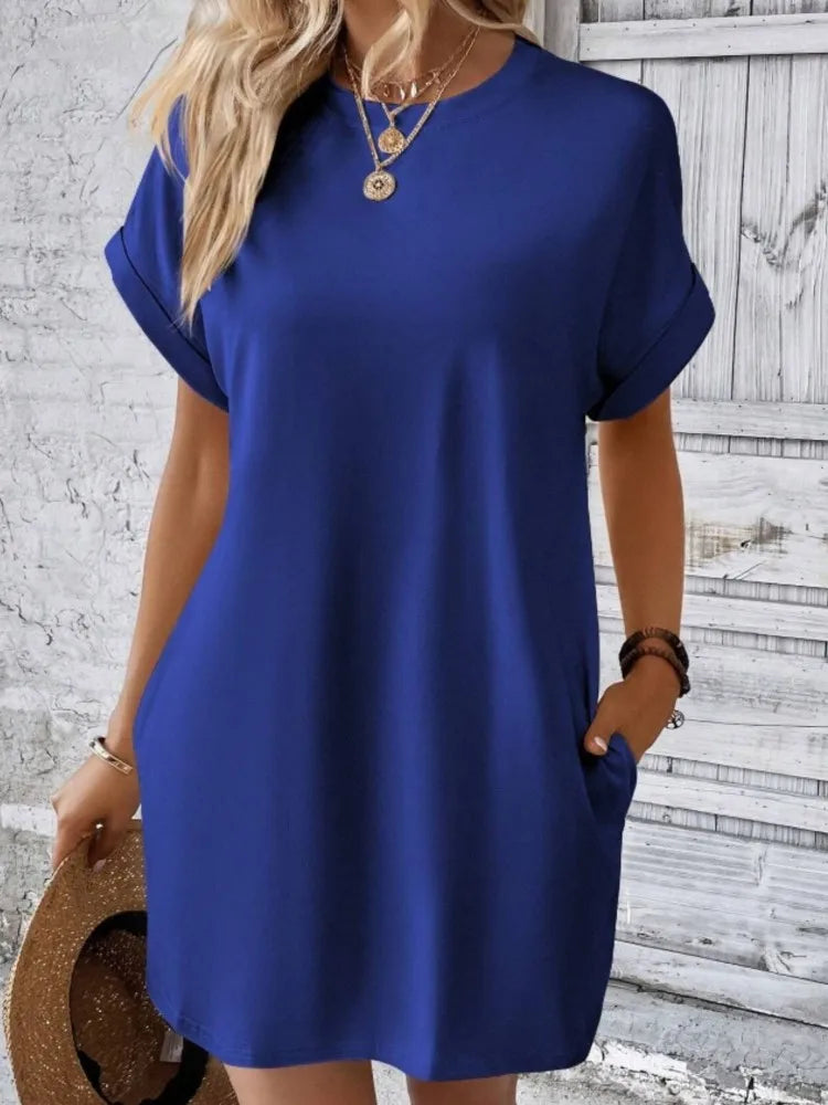 Loose Swing Tunic Pocket Sundress